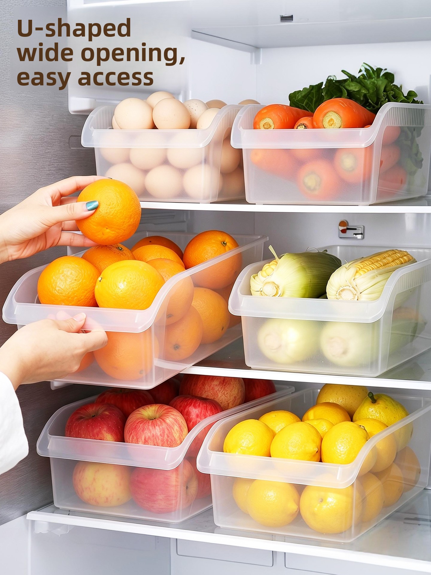 Food Storage Drawers - Transparent Drawer Style Refrigerator Storage Box