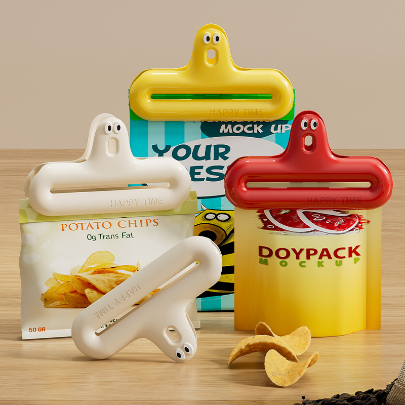 Food Storage Zip Lock Bags - 1/4 cartoon sealing clip moisture-proof snack
