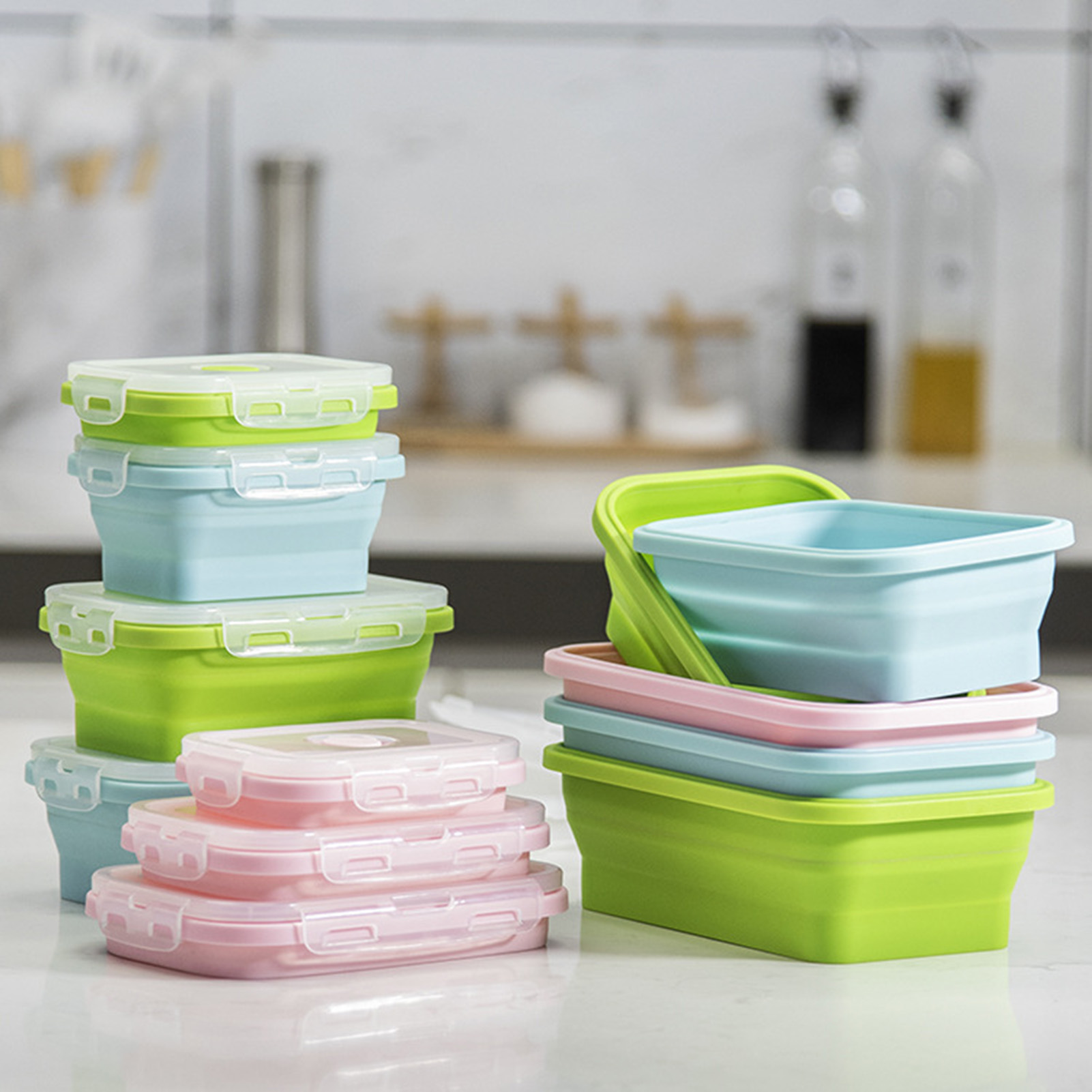 Food Storage Safe - Silicone Lunch Box Food Grade Foldable
