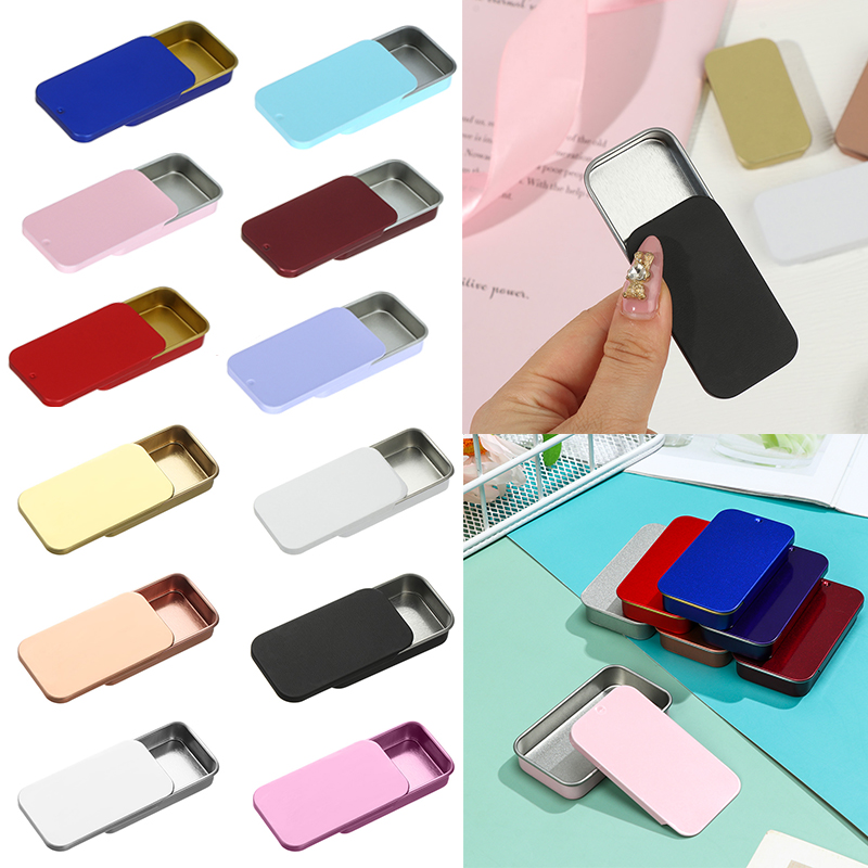 Food Storage Drawers - Tinplate Box Slide Lid Push Pull