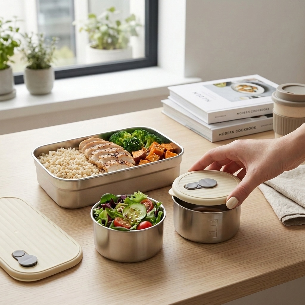 Food Storage Safe - Microwave Safe 304 Stainless Steel Bento