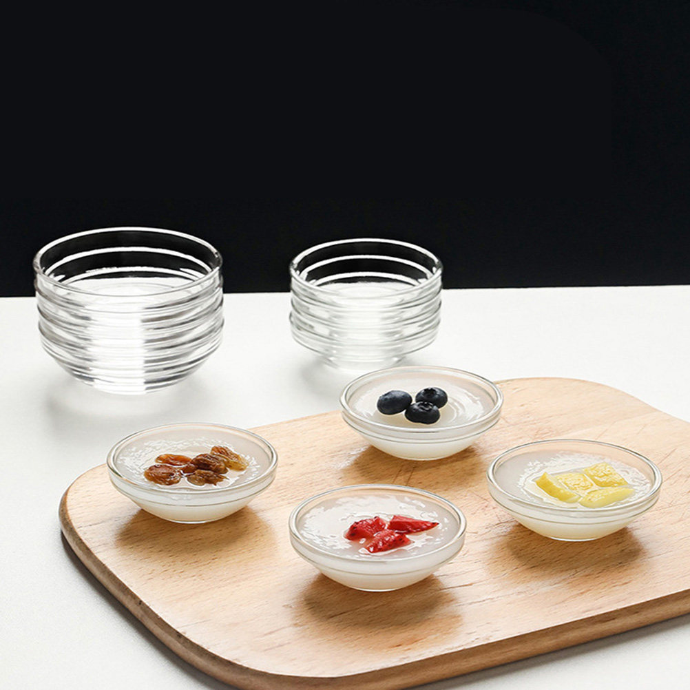 Food Storage Safe - 12Pcs Safe Non- Pudding Bowls Transparent