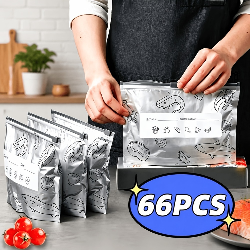 66Pcs Aluminum Foil Food Stora - огляд і ціна Food Storage Zipper