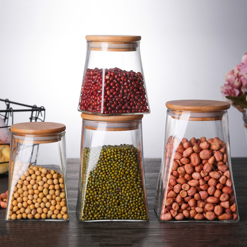 Glass Grains Storage Tank Airt - огляд і ціна Food Storage Jars With Wooden Lids