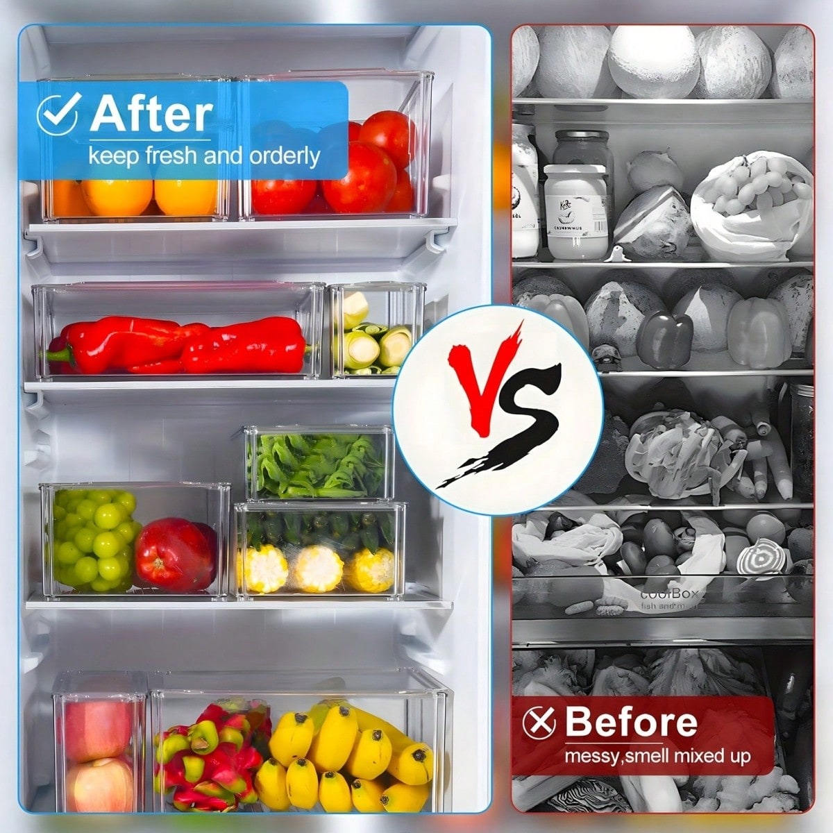 7/14 Pack Stackable Fridge Org - огляд і ціна Food Storage Bins