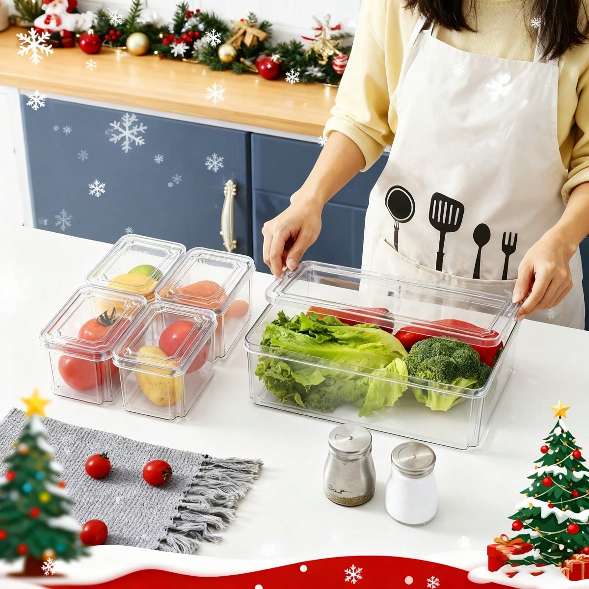 7/14 Pack Stackable Fridge Org - огляд і ціна Food Storage Bins