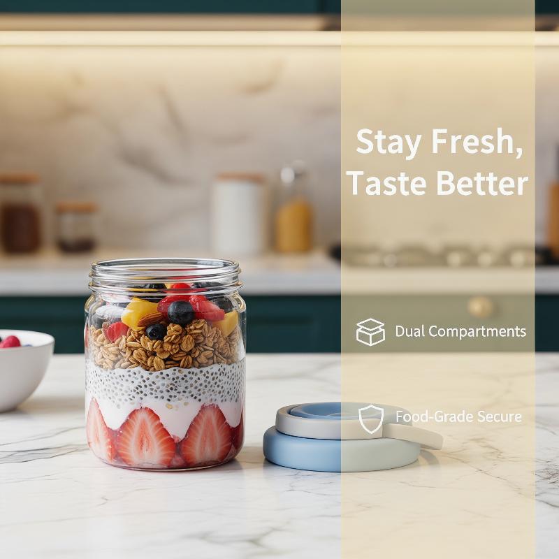 [E] Breakfast Cup Portable Oat - огляд і ціна Food Storage Kitchen Container Set