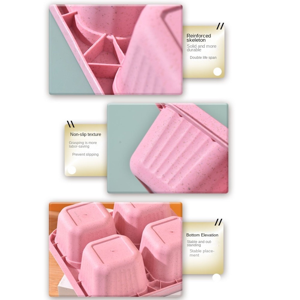 1pc Reusable Wheat Straw 4 Com - огляд і ціна Food Storage Safe