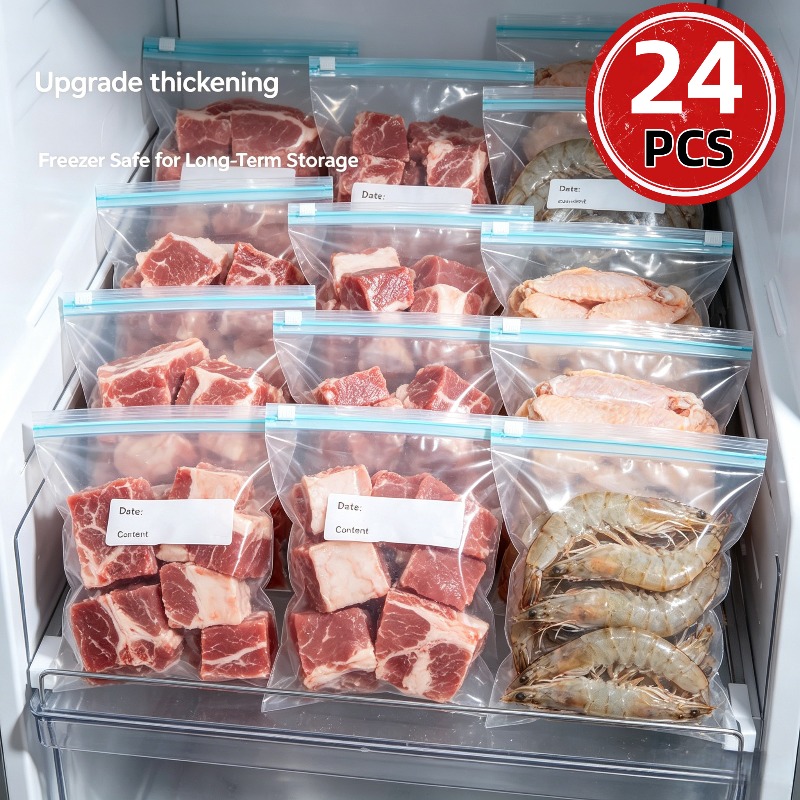 24Pcs Reusable Ziplock Food St - огляд і ціна Food Storage Zip Lock Bags