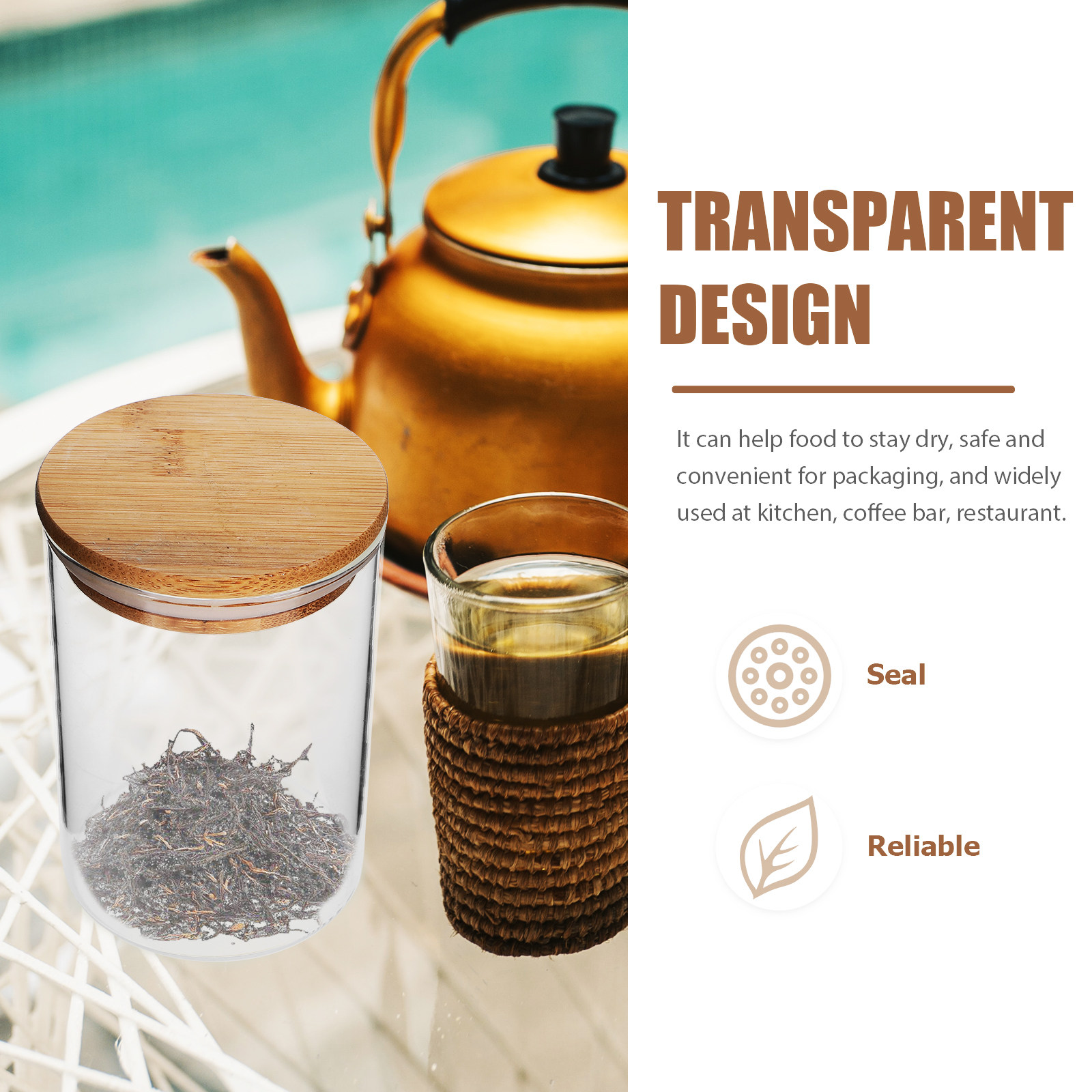 3Pcs Airtight Glass Storage Ja - огляд і ціна Food Storage Jars With Wooden Lids