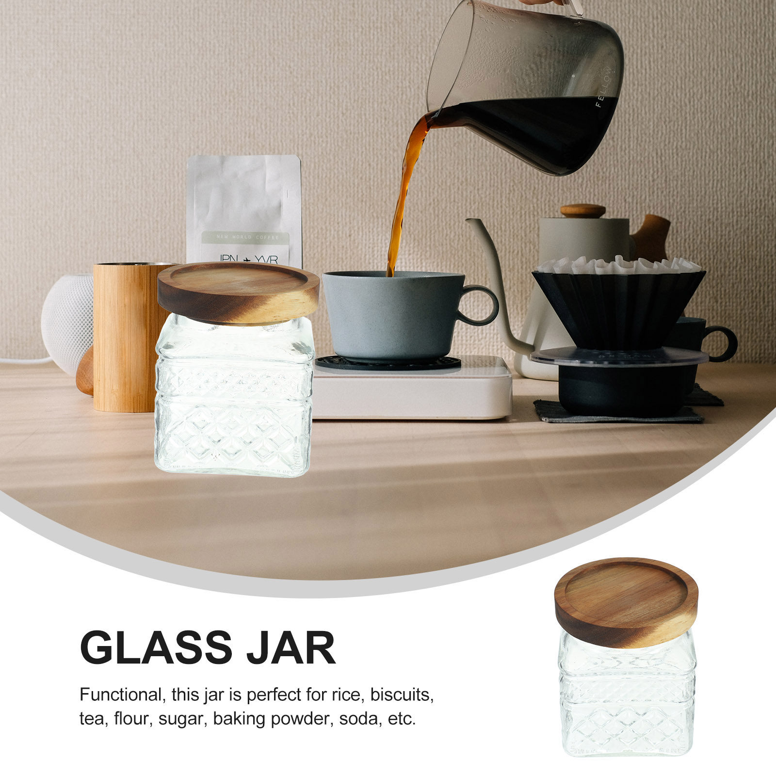 Glass Storage Jar Airtight Can - огляд і ціна Food Storage Jars With Wooden Lids