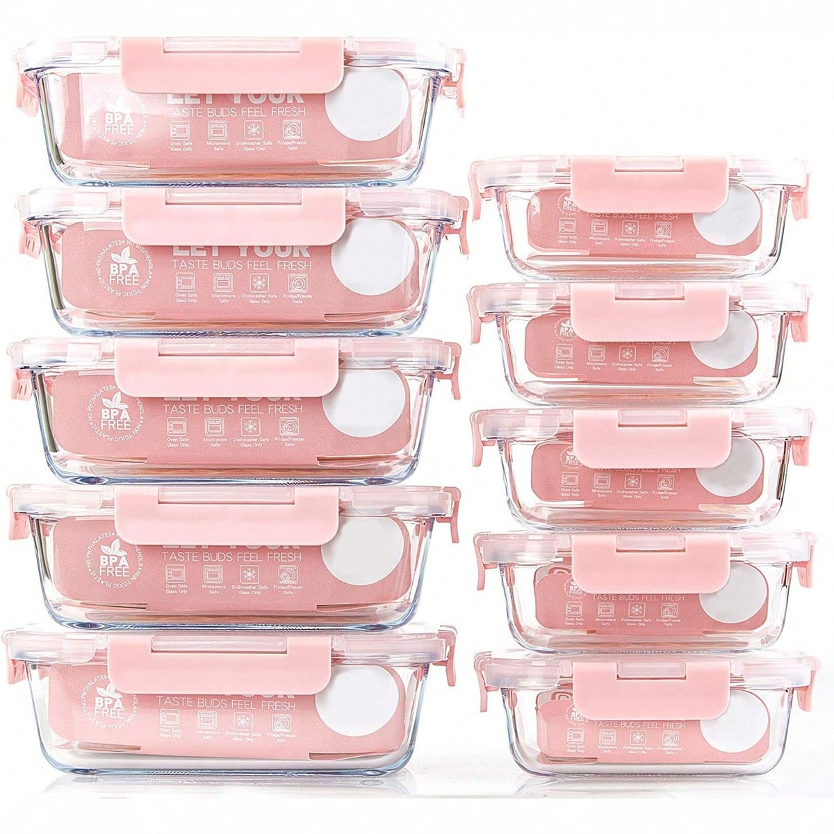 10 Pack Glass Meal Prep Contai - огляд і ціна Food Storage Bins
