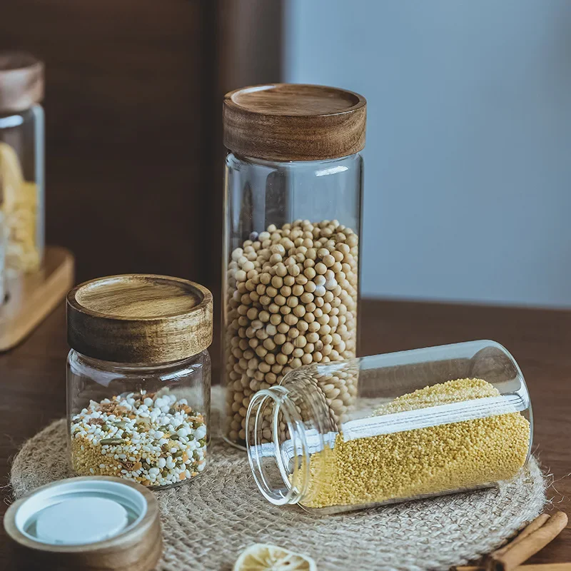 Wood Lid Orgnizer Glass Airtig - огляд і ціна Food Storage Kitchen Container Set