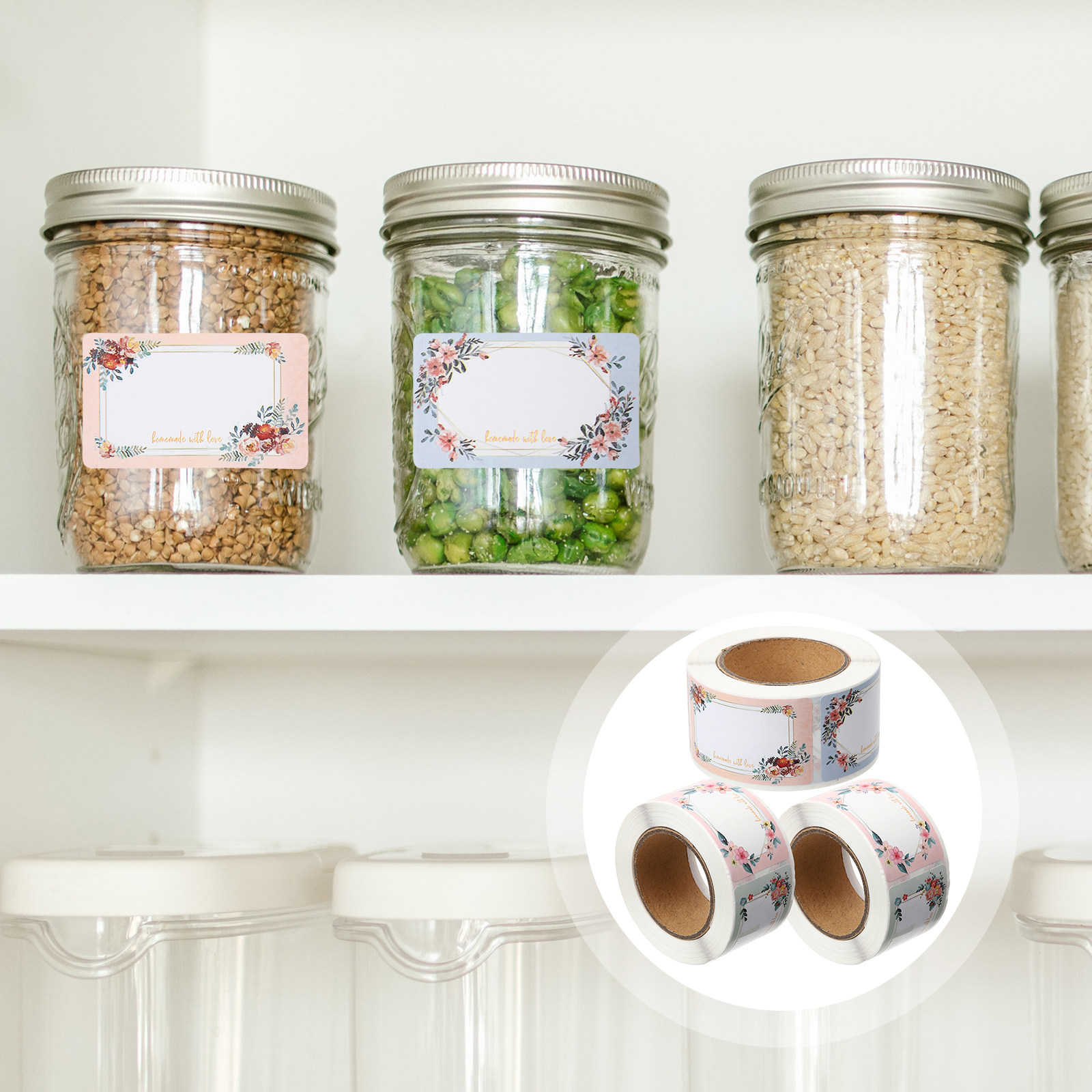 3 Rolls Blank Name Labels Stic - огляд і ціна Food Storage Design
