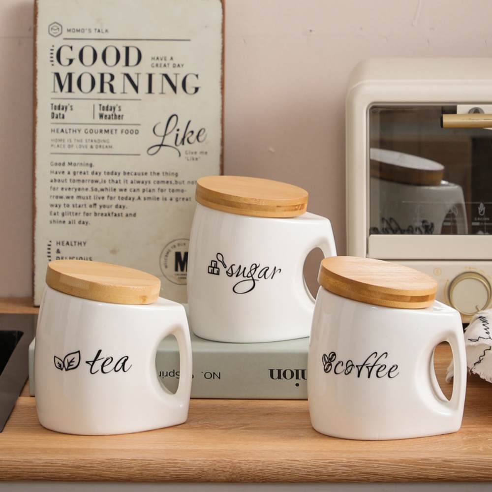 Ceramic Storage Jar with Bambo - огляд і ціна Food Storage Jars With Wooden Lids