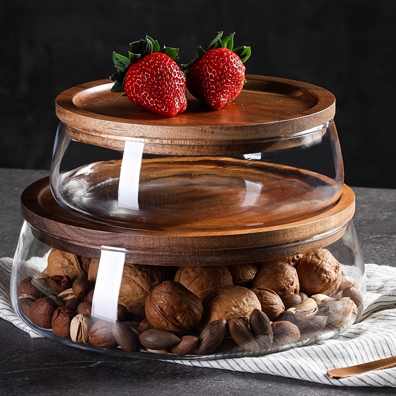 Glass Canisters with Wooden Li - огляд і ціна Food Storage Jars With Wooden Lids