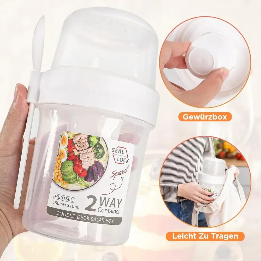 Salad Cup Breakfast Cups Porta - огляд і ціна Food Storage Kitchen Container Set
