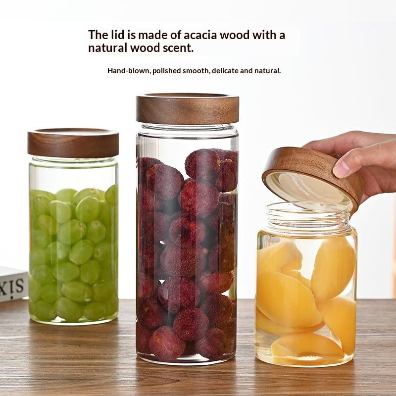 Coffee Beans Sealed Tank Trans - огляд і ціна Food Storage Jars With Wooden Lids