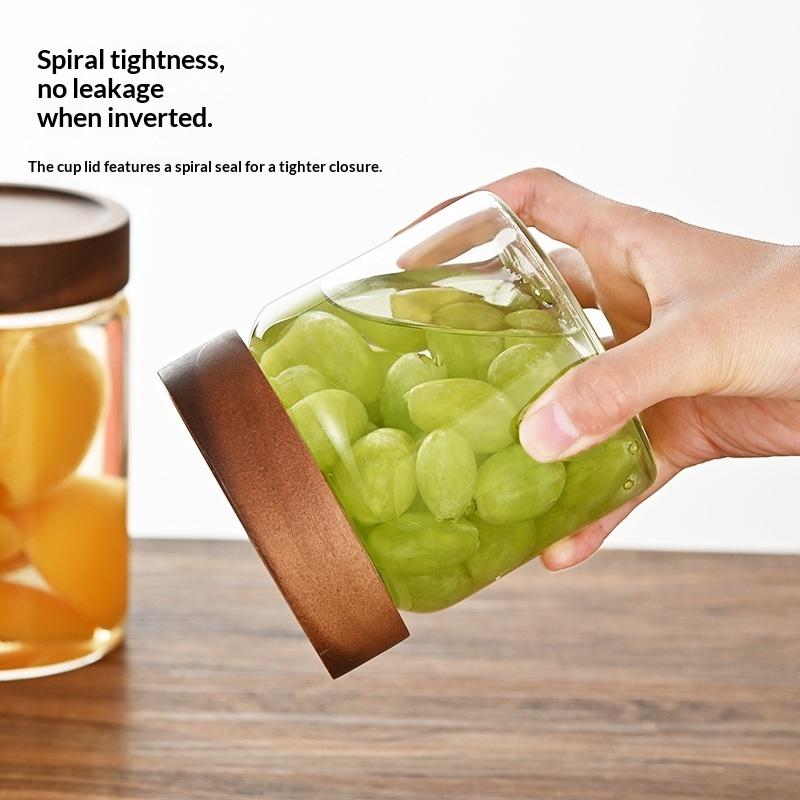 Coffee Beans Sealed Tank Trans - огляд і ціна Food Storage Jars With Wooden Lids