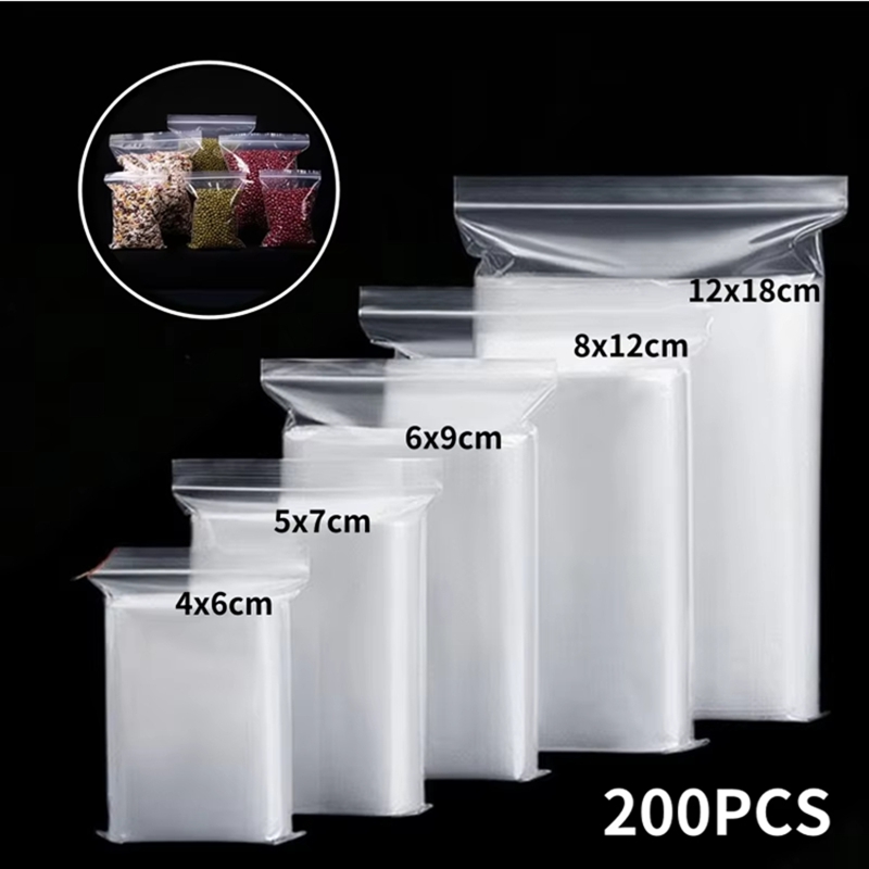 100pcs Transparent Zip Bags Fo - огляд і ціна Food Storage Zip Lock Bags